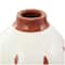 White Ceramic Floral Vase with Terracotta Colored Detailing Set